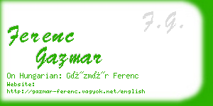 ferenc gazmar business card